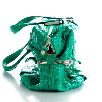 Jimmy Choo Crocodile Suede Mahdi Green 10 of 10