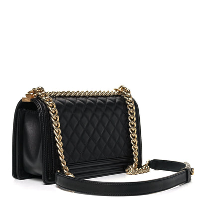 Chanel Lambskin Quilted Medium Boy Flap Black 3 of 10