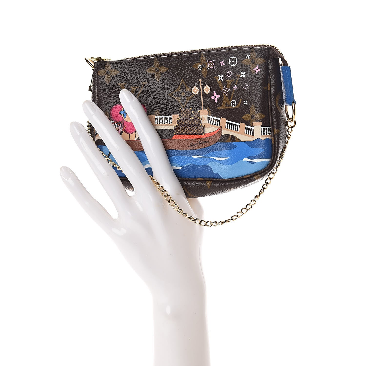 Louis Vuitton Monogram 2019 Christmas Animation Mini Venice Pochette Accessories Blue 2 of 7
