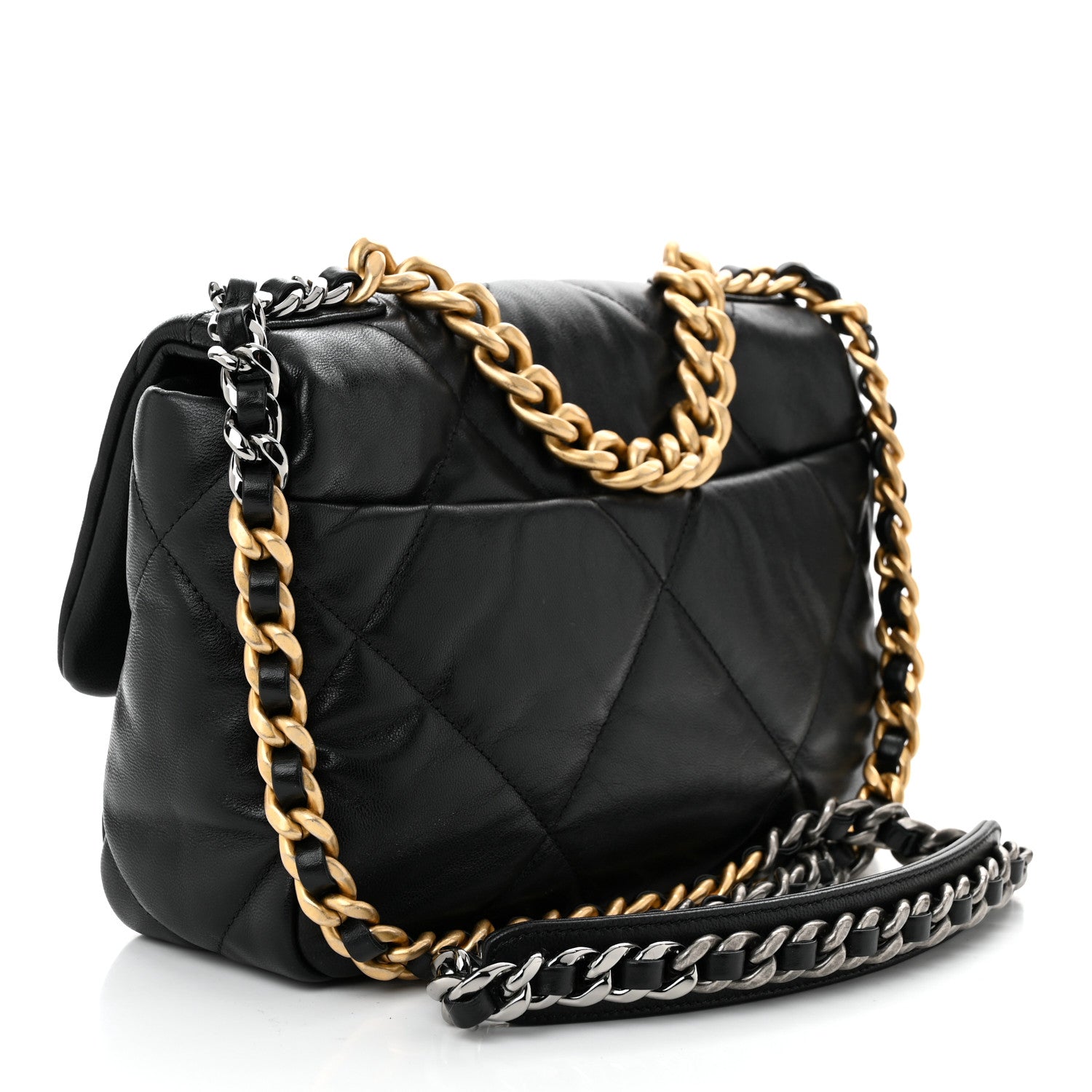 Chanel Goatskin Quilted Medium Chanel 19 Flap Black 3 of 11