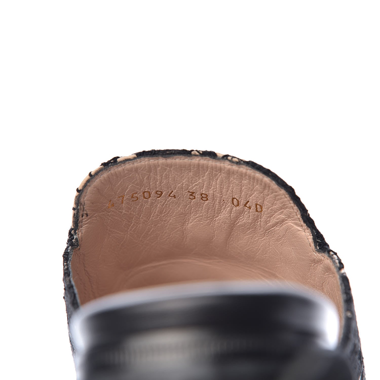 Gucci Lace Malaga Kid Womens Princetown Slippers 36 Black Skin Rose 7 of 10