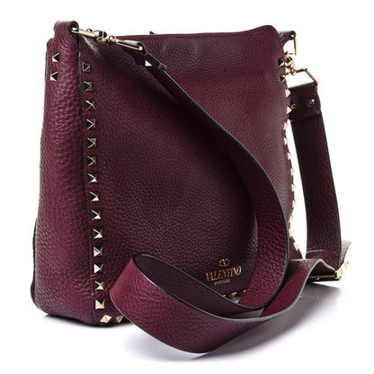 Valentino Garavani Pebbled Calfskin Small Rockstud Flip-Lock Messenger Bag Vinaccia 2 of 10