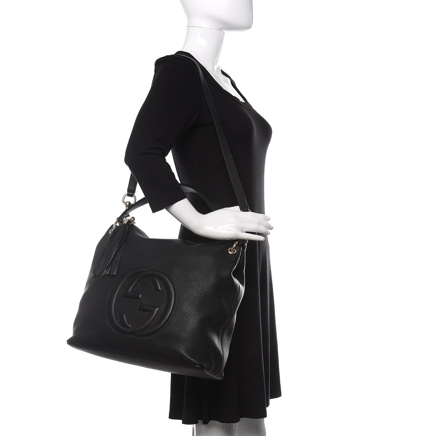 Gucci Pebbled Calfskin Large Soho Hobo Black 2 of 9