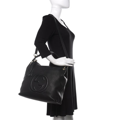 Gucci Pebbled Calfskin Large Soho Hobo Black 2 of 9