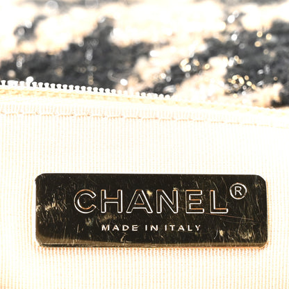 Chanel Tweed Houndstooth Quilted Medium Chanel 19 Flap Beige Black 6 of 11
