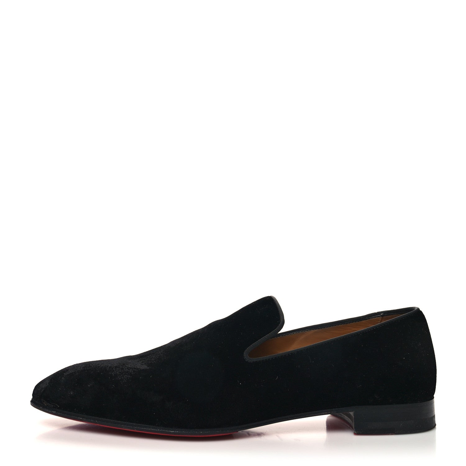 Christian Louboutin Velvet Mens Dandelion Flat Loafers 45 Black 1 of 8