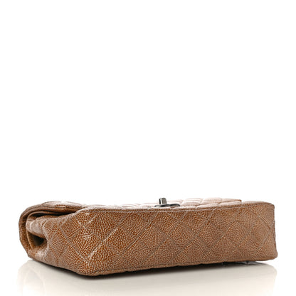 Chanel Crinkled Patent Quilted Medium Double Flap Brown 4 of 19