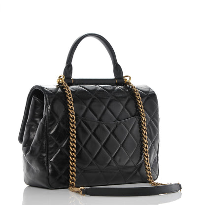 Chanel Glazed Calfskin Castle Rock Medium Flap Black 3 of 8