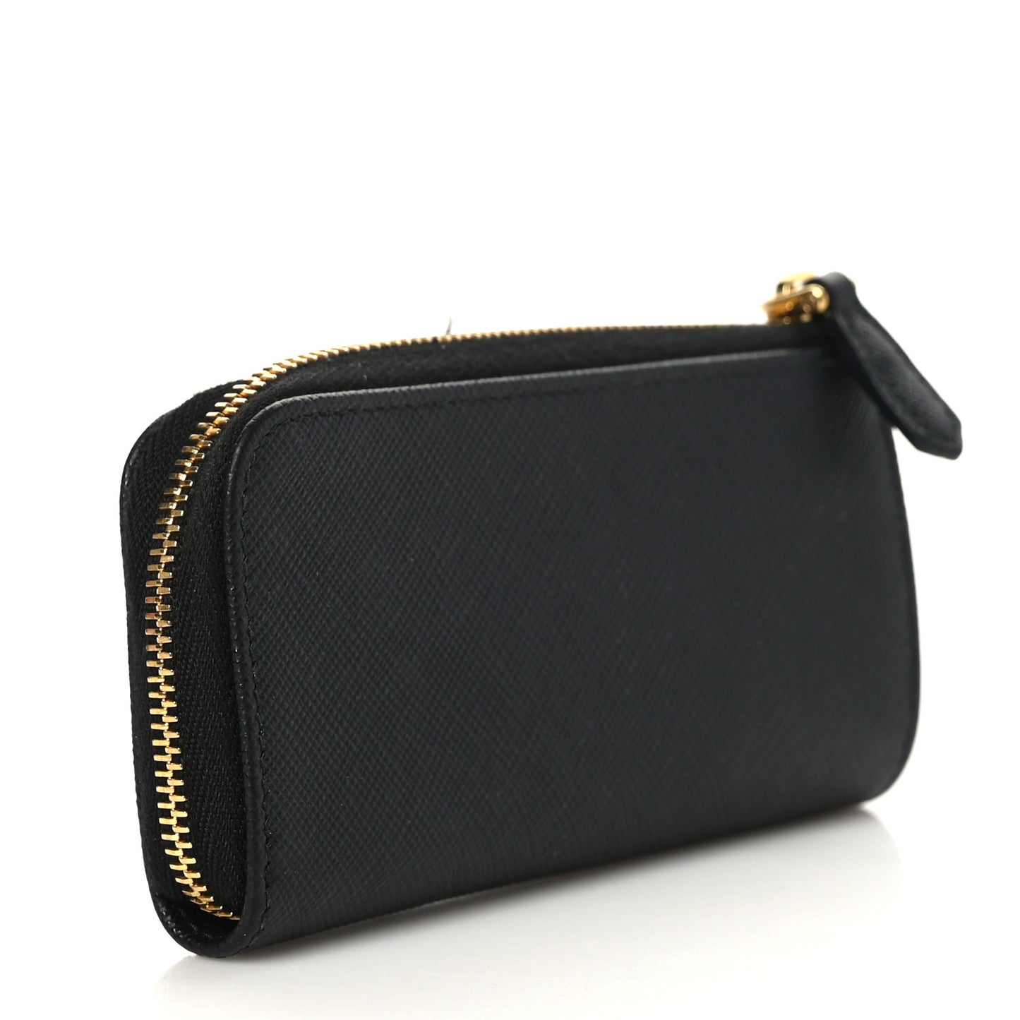 Saffiano Metal Zip Around Key Holder Black