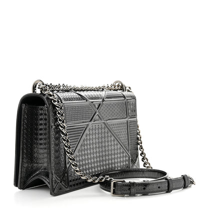 Christian Dior Metallic Patent Micro-Cannage Medium Diorama Flap Bag Onyx Black 3 of 13