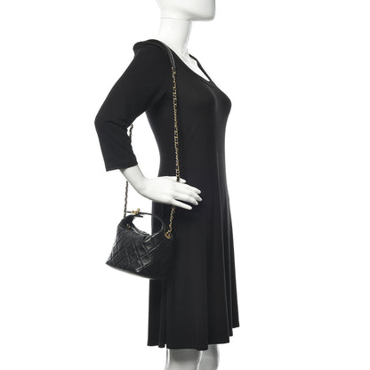 Chanel Lambskin Quilted Small Perfect Meeting Hobo Black 2 of 11