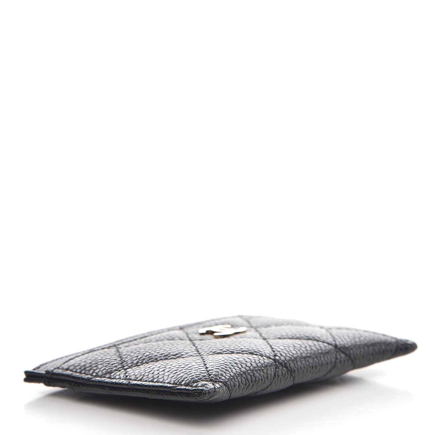 Caviar Quilted Card Holder Black