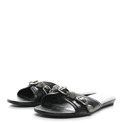 Balenciaga Agneau Arena Cagole Flat Slide Sandals 39 Black 3 of 8