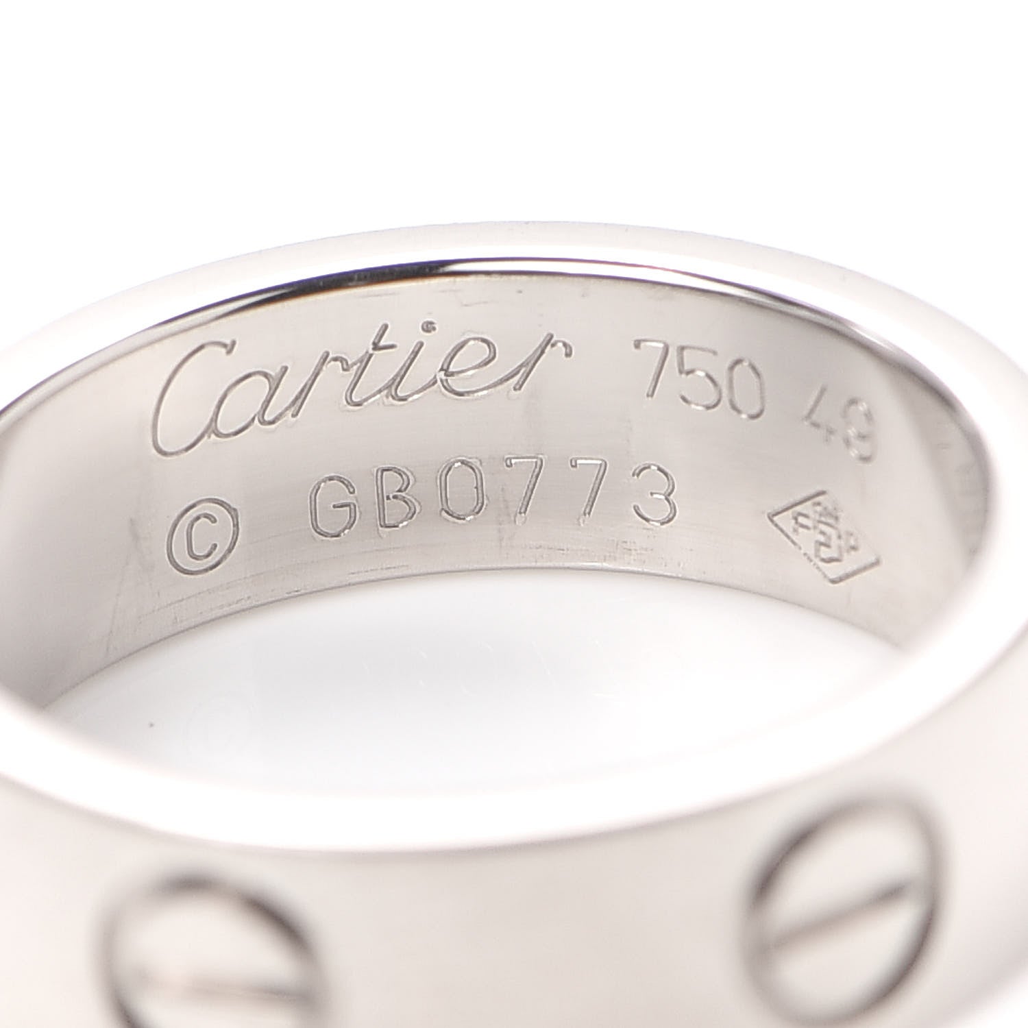 Cartier 18K White Gold 5.5mm LOVE Ring 49 4.75 4 of 4
