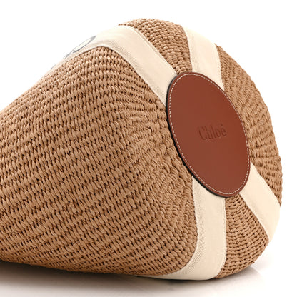 Chloe Raffia Medium Woody Tote White 9 of 10