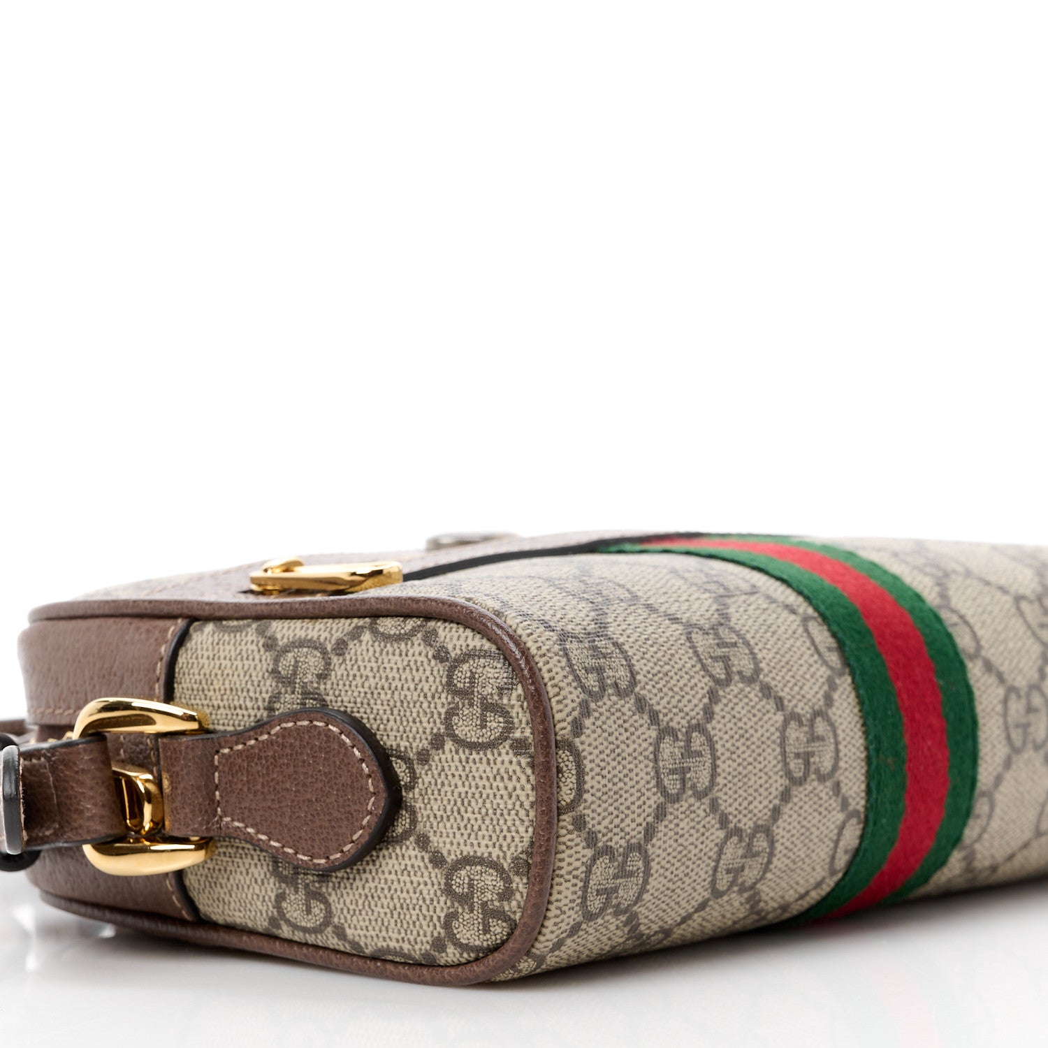Gucci GG Supreme Monogram Web Mini Ophidia Shoulder Bag Brown 10 of 12