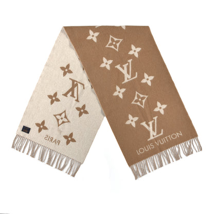Louis Vuitton Cashmere Monogram Reykjavik Scarf Sable 1 of 4