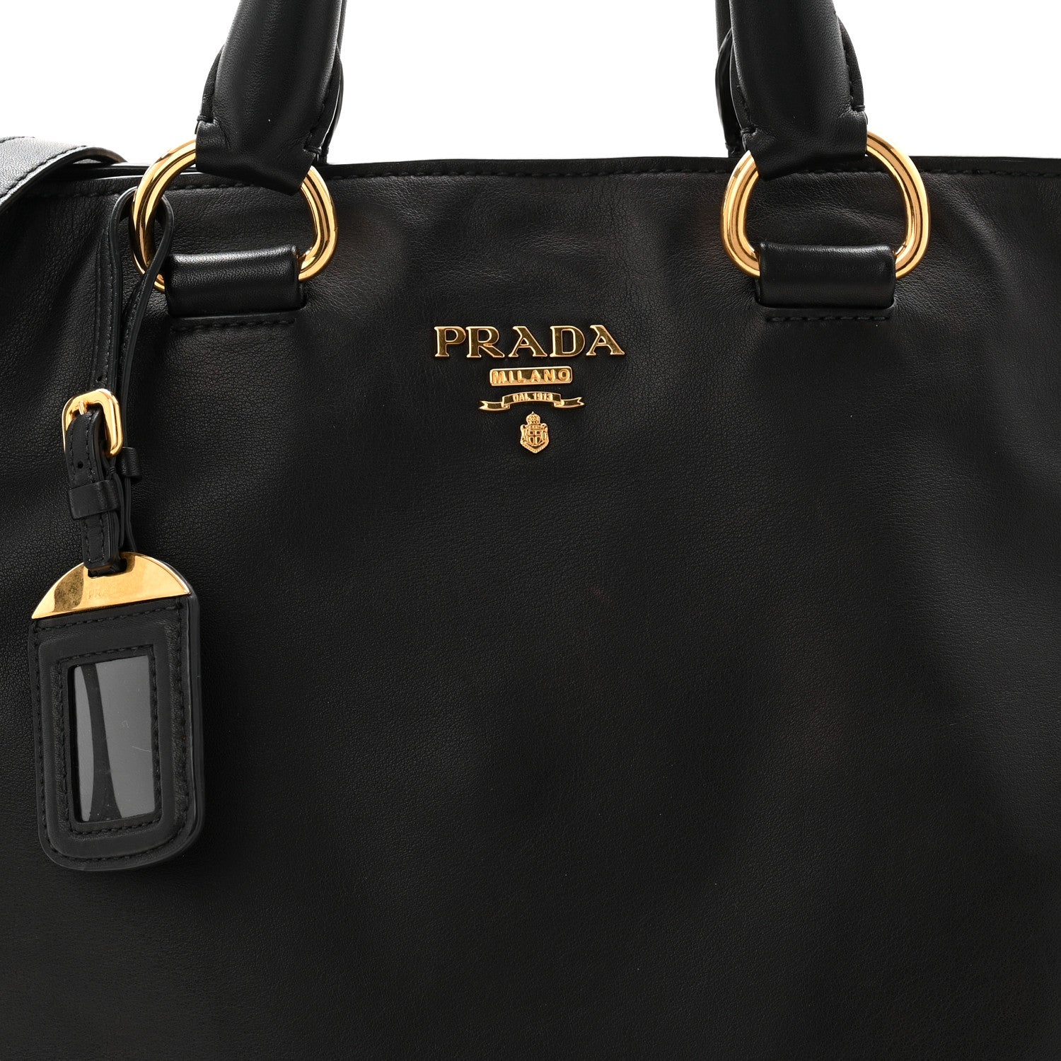 Prada Soft Calf Shopping Tote Black 8 of 10