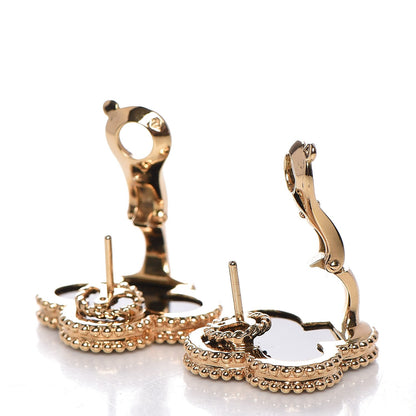 Van Cleef & Arpels 18K Yellow Gold Black Onyx Magic Alhambra Earrings 3 of 5