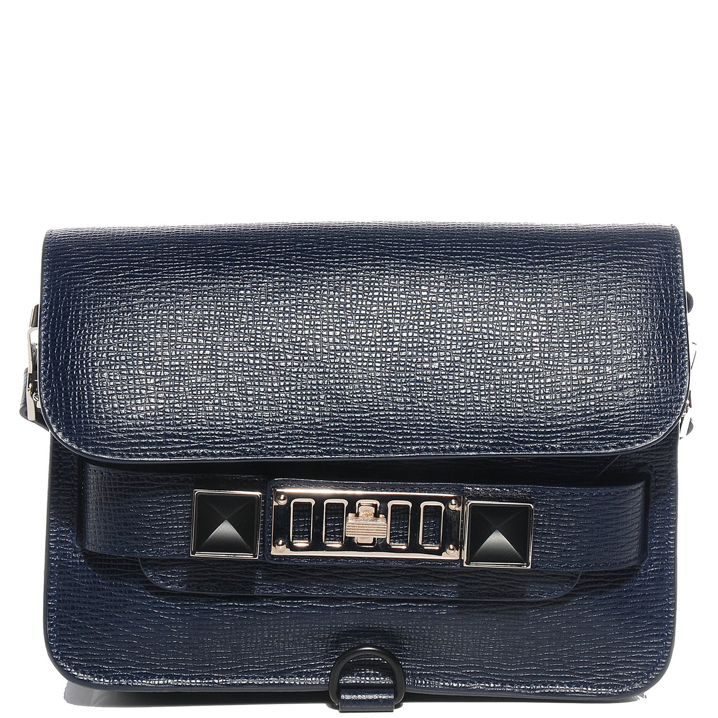 Linosa Leather Mini PS11 Classic Shoulder Bag Navy Blue