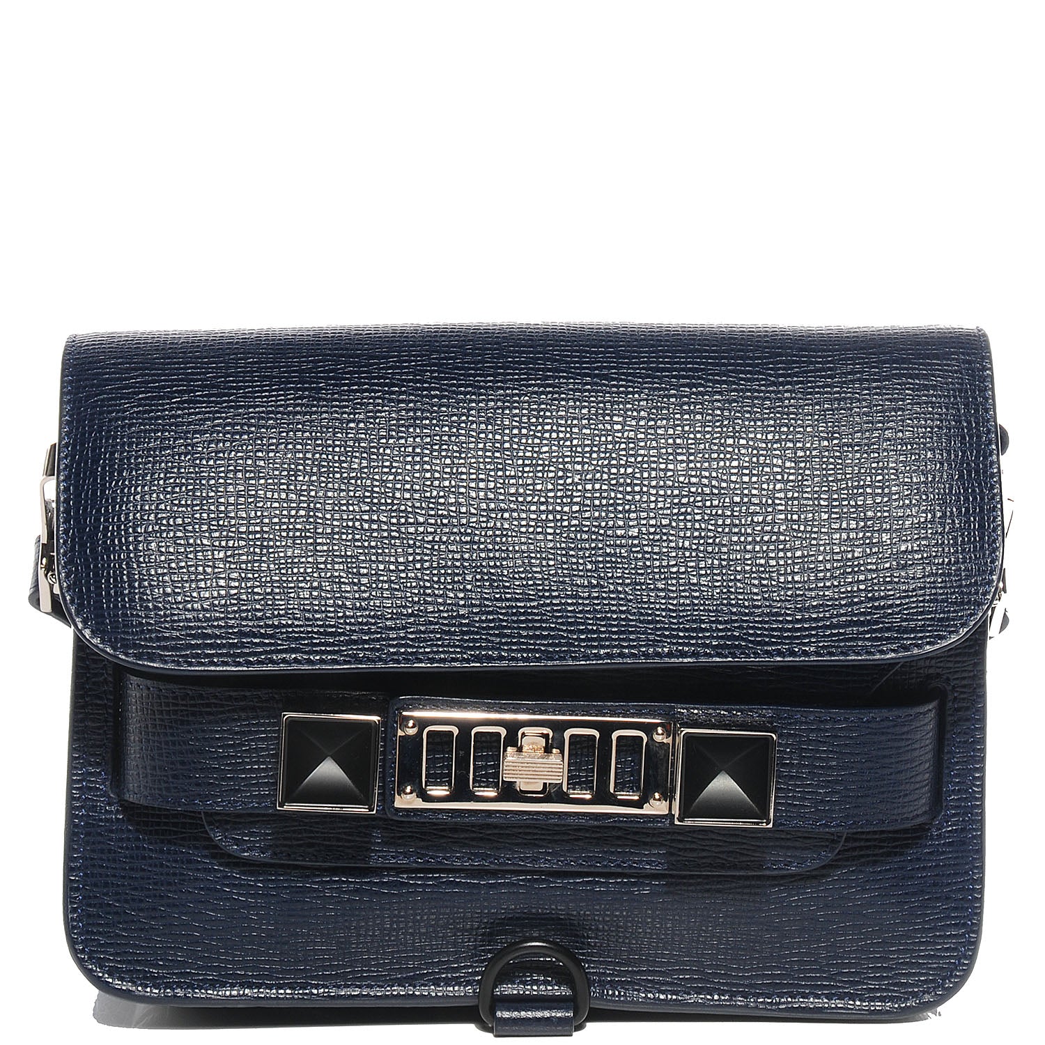 Proenza Schouler Linosa Leather Mini PS11 Classic Shoulder Bag Navy Blue 1 of 13