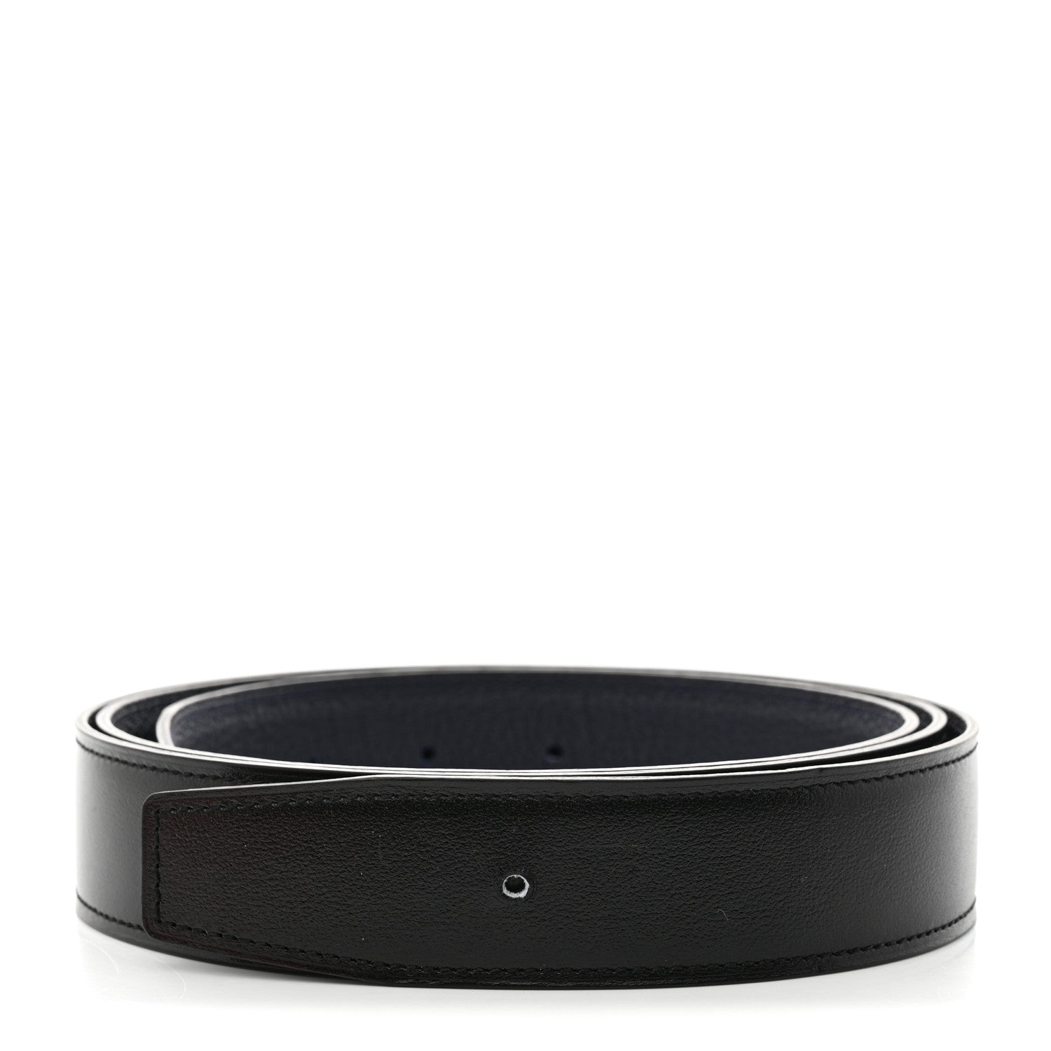 Hermes Box Togo 32mm Belt Strap 115 46 Black Bleu de Prusse 1 of 8