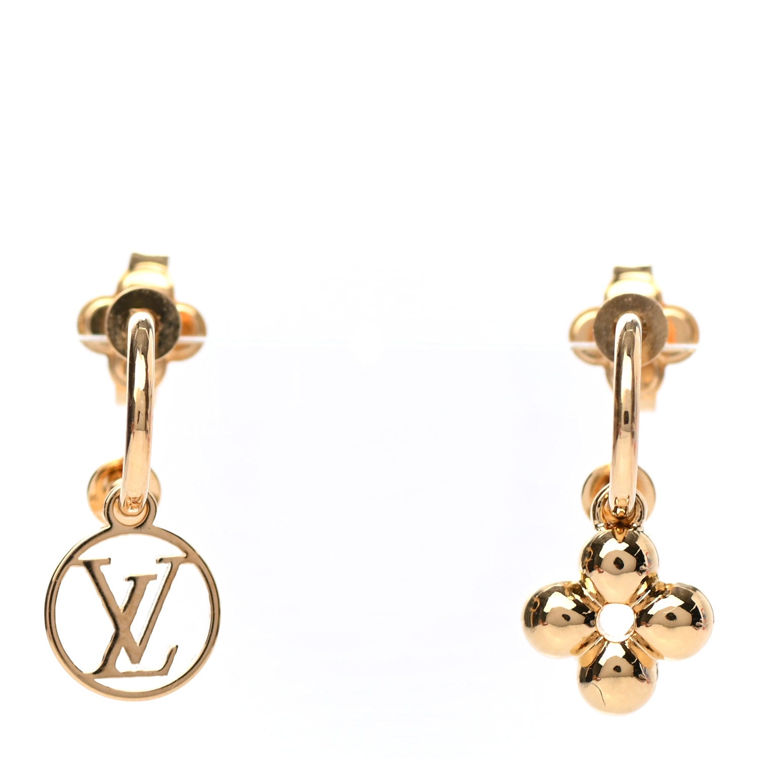 Louis Vuitton Brass Blooming Earrings Gold 1 of 5