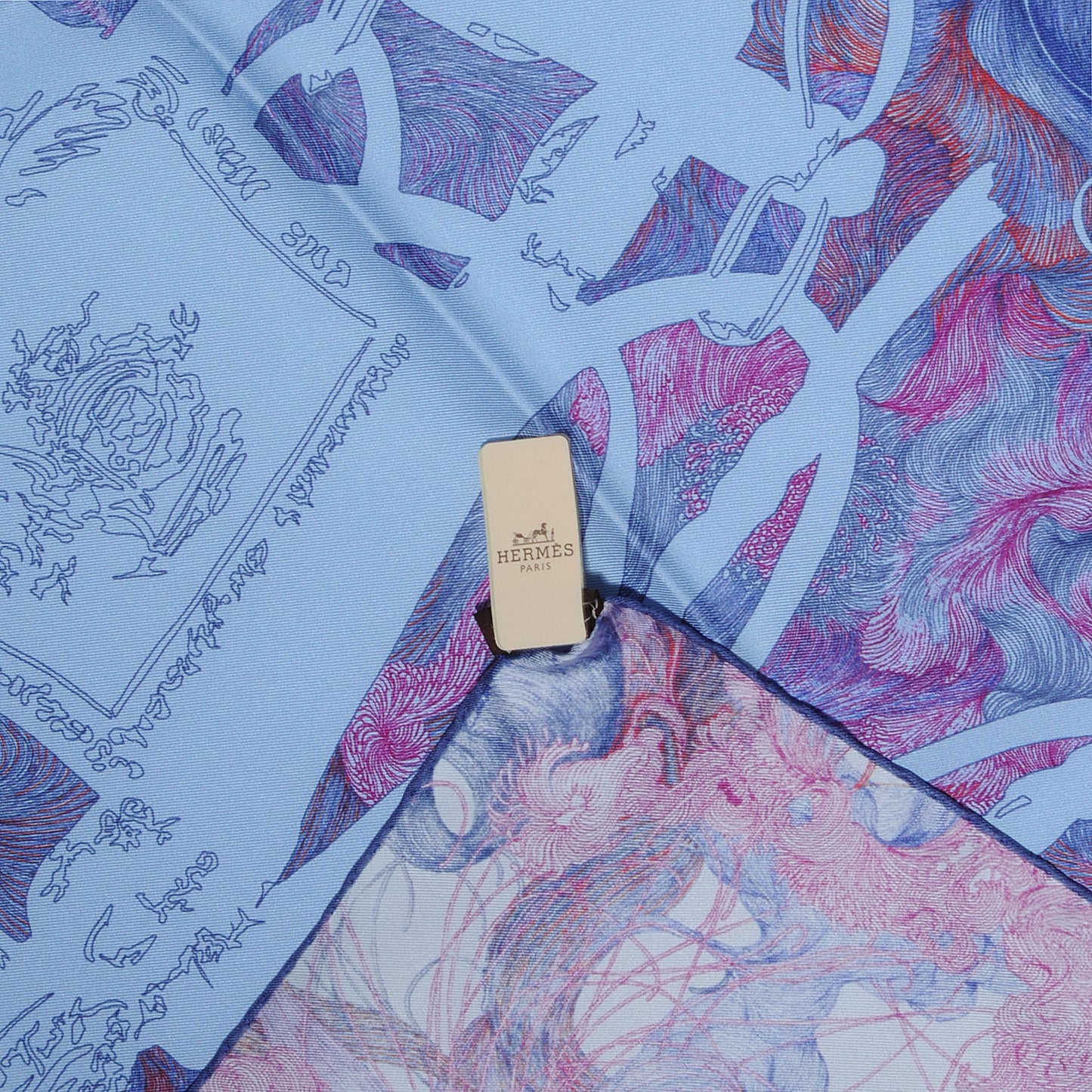 Silk Brides De Gala En Finesse Scarf 90 Indigo Ciel