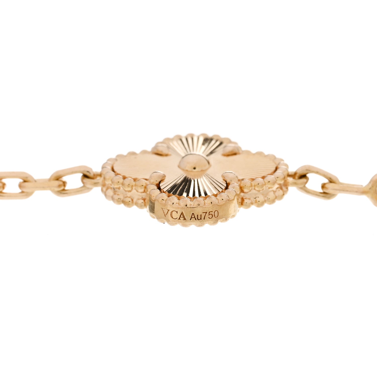 Van Cleef & Arpels 18K Yellow Gold 5 Motifs Guilloche Vintage Alhambra Bracelet 3 of 5
