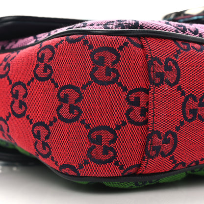 Gucci Monogram Multicolor Matelasse Diagonal Small GG Marmont Shoulder Bag Light Blue Pink Blue Green Red 9 of 10