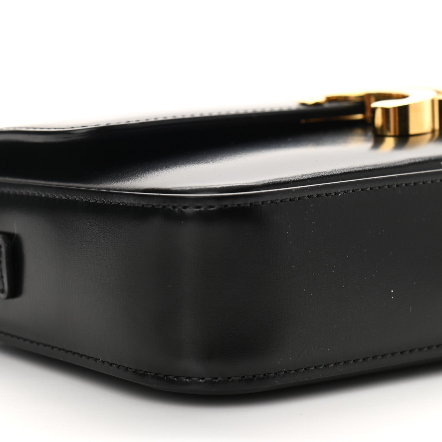 Celine Shiny Calfskin Triomphe Shoulder Bag Black 8 of 10