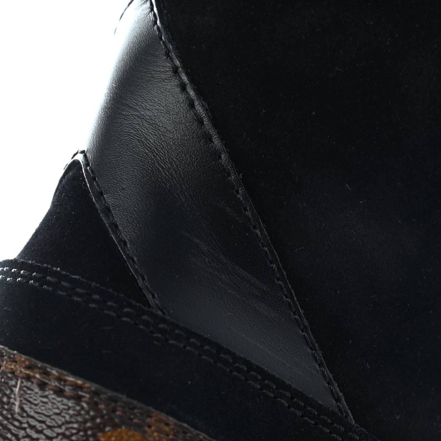 Suede Calfskin Monogram Laureate Platform Desert Boots 39 Black