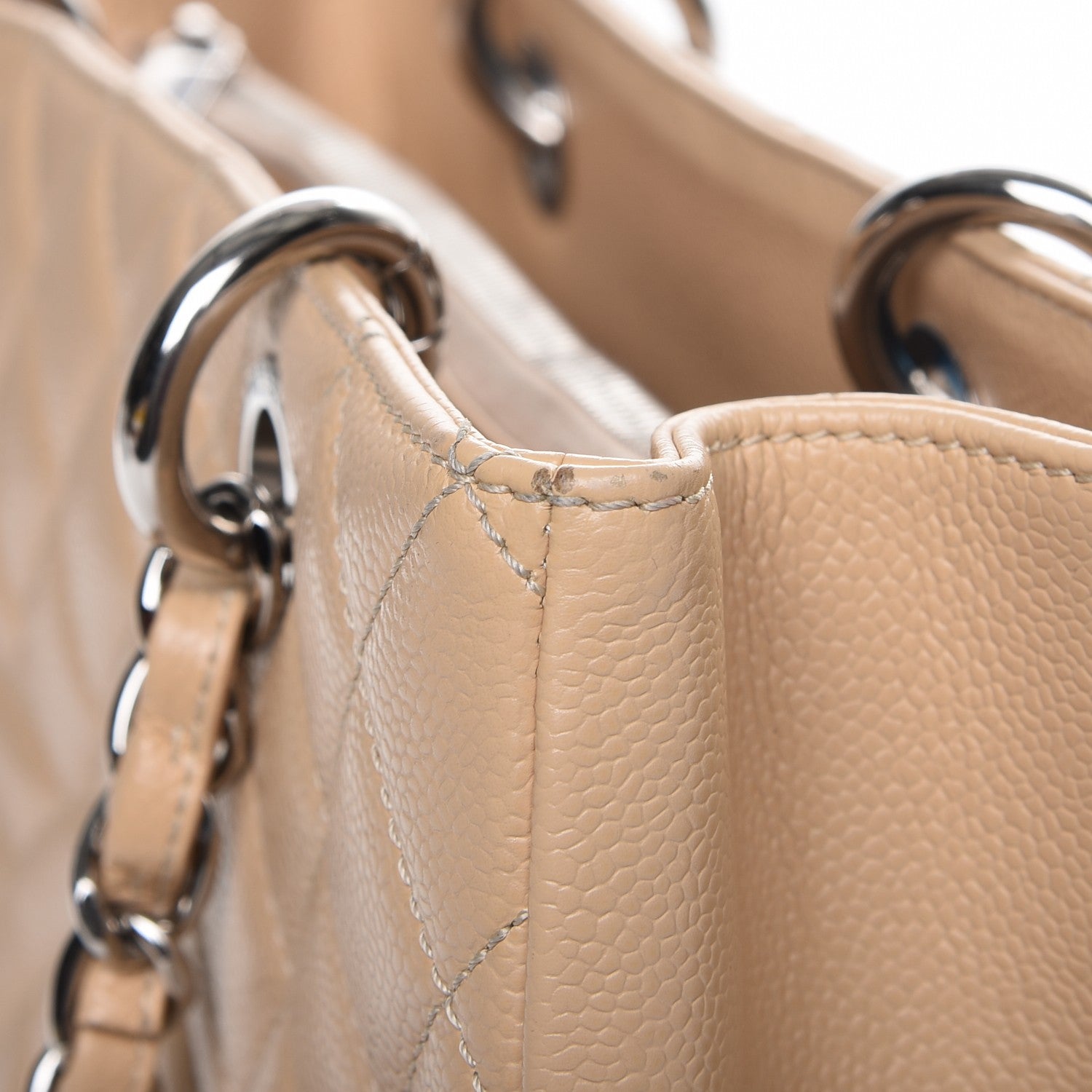 Chanel Caviar Quilted Grand Shopping Tote GST Beige Clair 13 of 28
