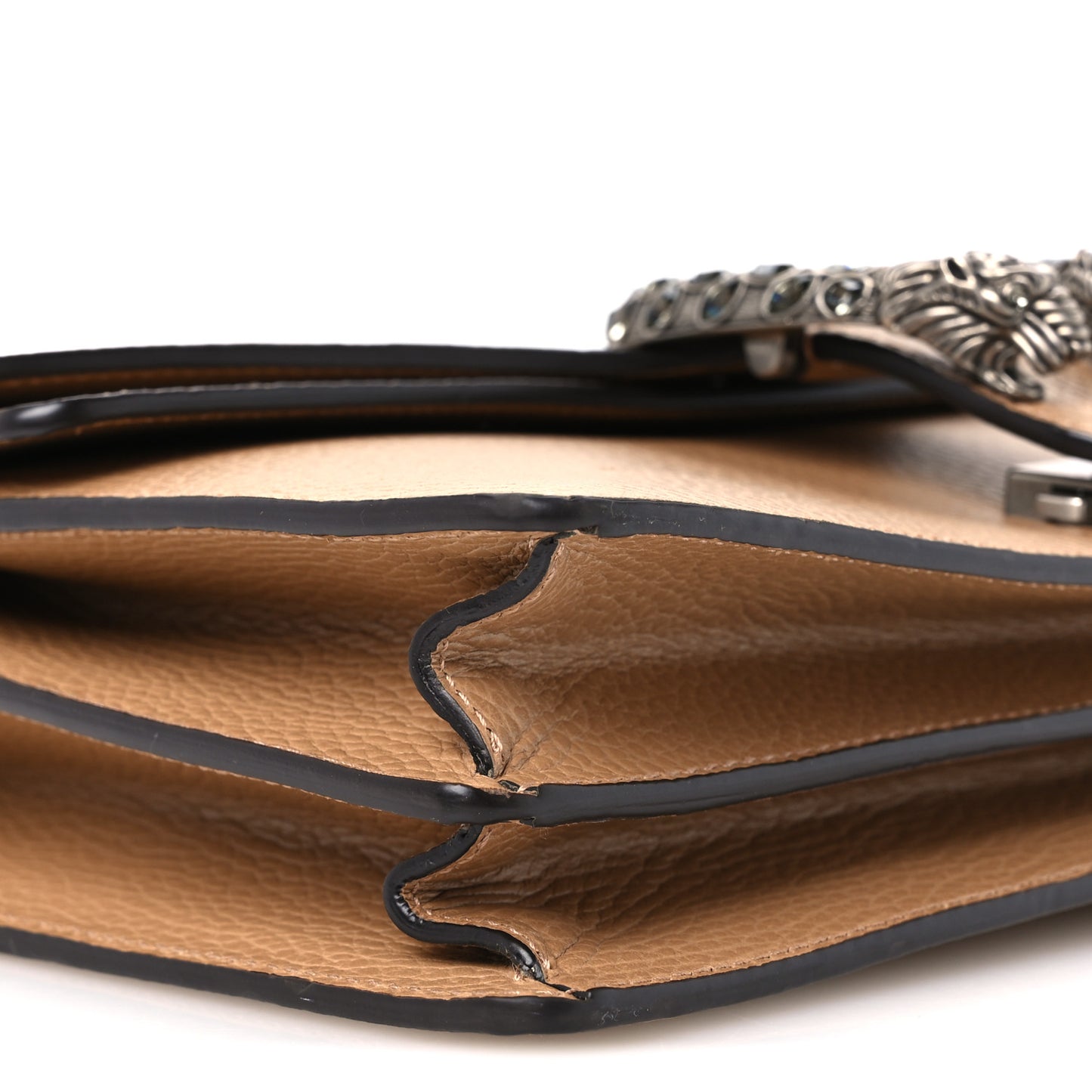 Dollar Calfskin Crystal Small Dionysus Shoulder Bag Natural Tan Black Diamond