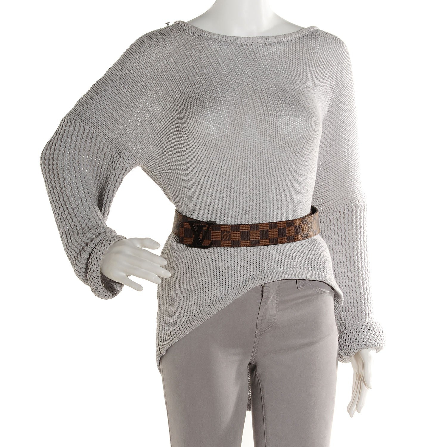 Louis Vuitton Damier Ebene LV Initiales Belt 100 40 2 of 5