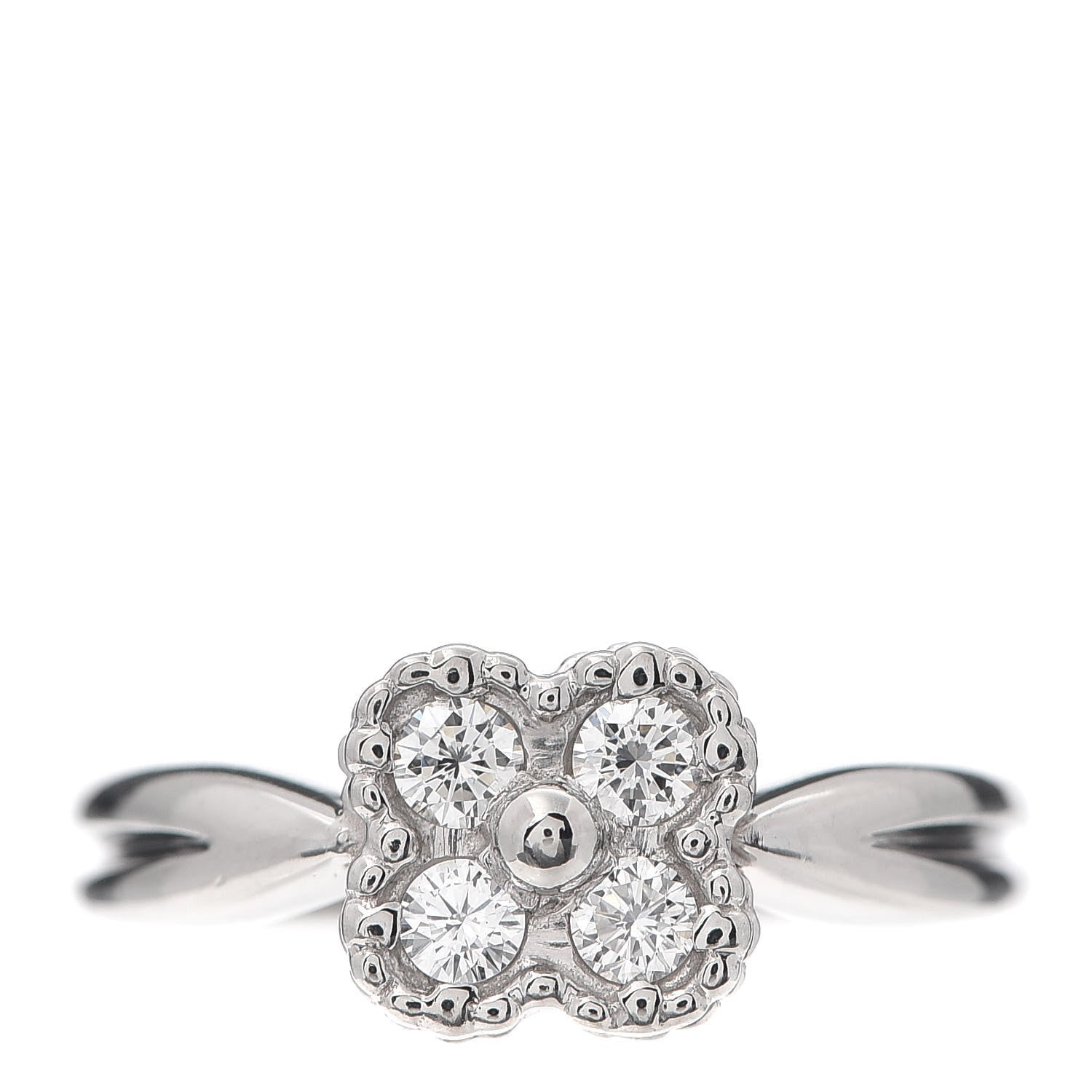 Van Cleef & Arpels 18K White Gold Diamond Arno Ring 50 5.25 1 of 5