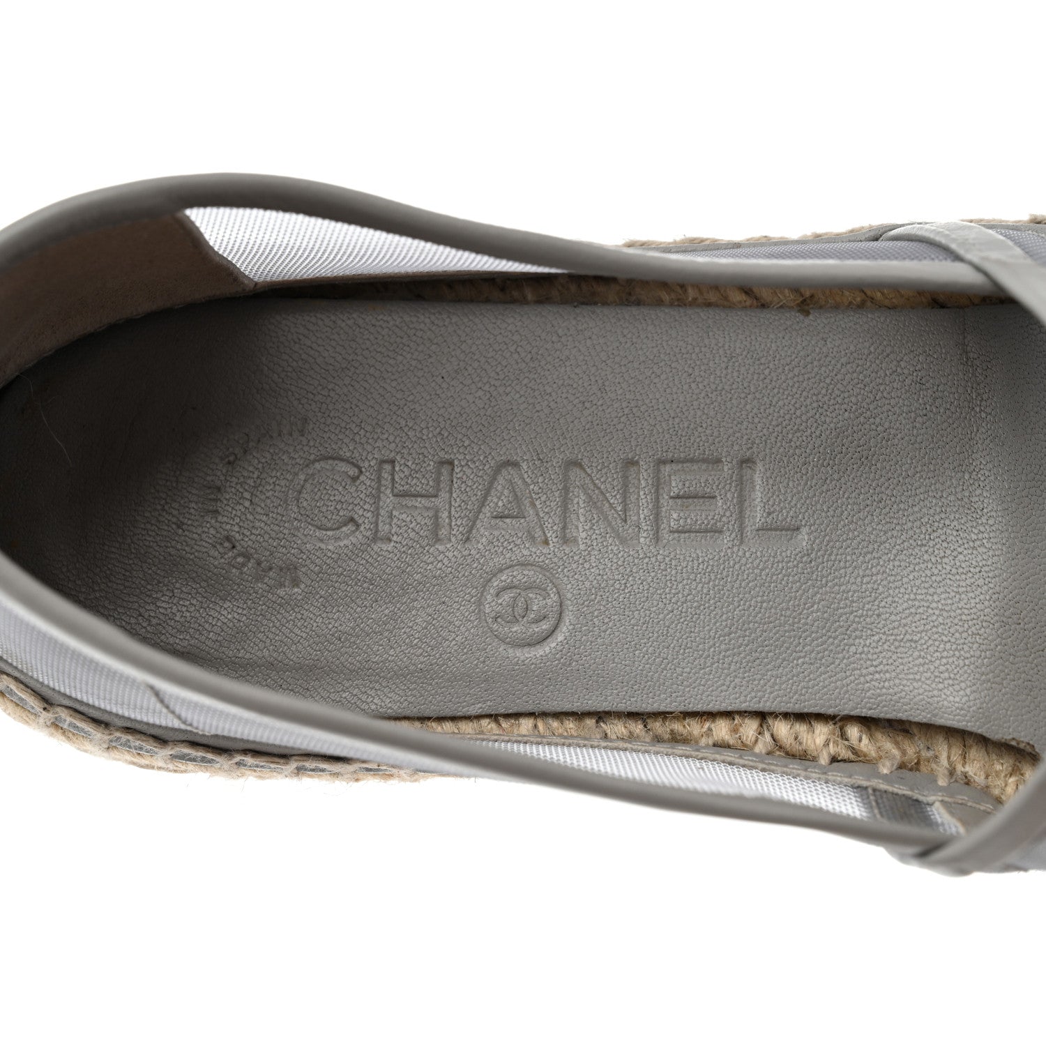 Chanel Mesh Grosgrain CC Espadrilles 35 Grey 6 of 9