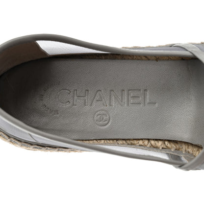 Chanel Mesh Grosgrain CC Espadrilles 35 Grey 6 of 9