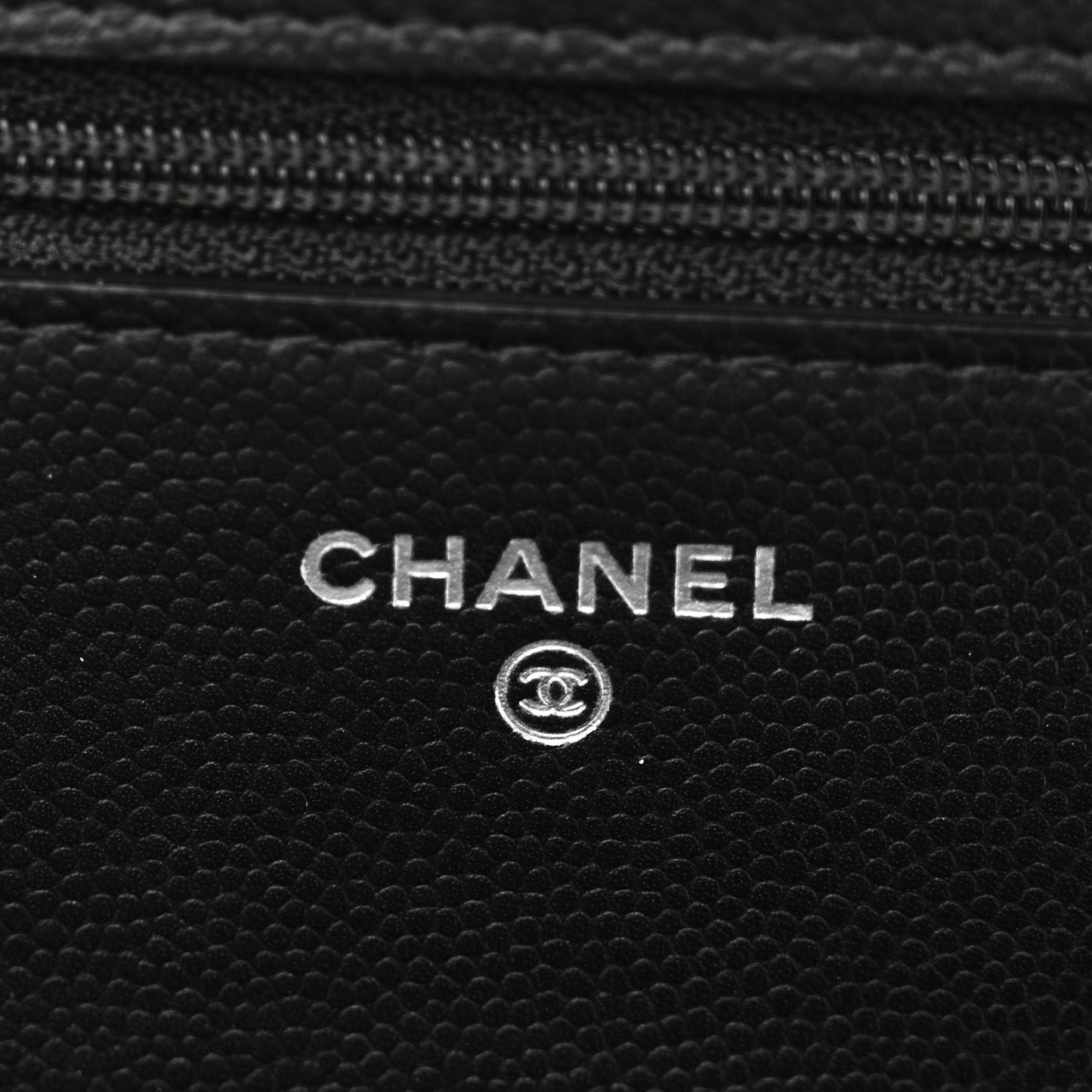 Caviar Camellia Embossed Wallet On Chain WOC Black