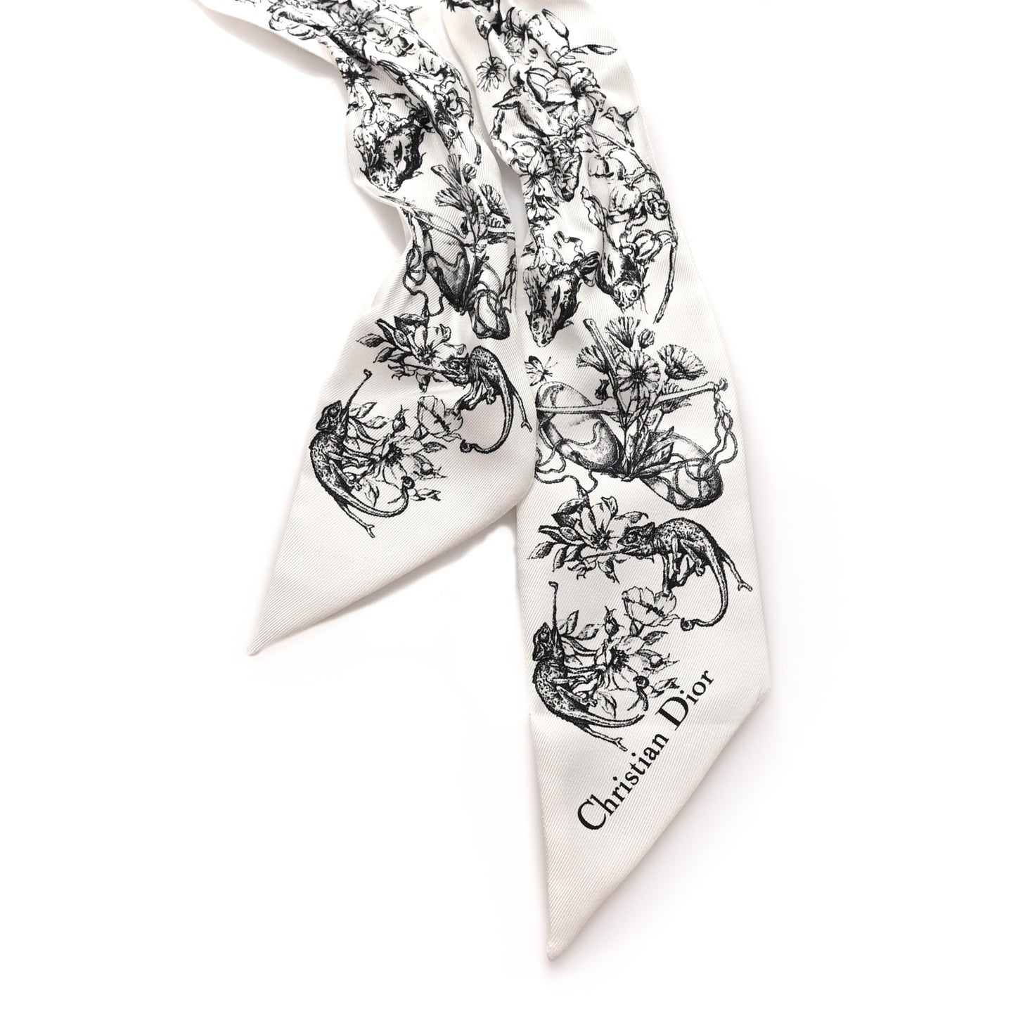 Silk Zodiac Mitzah Scarf White Black