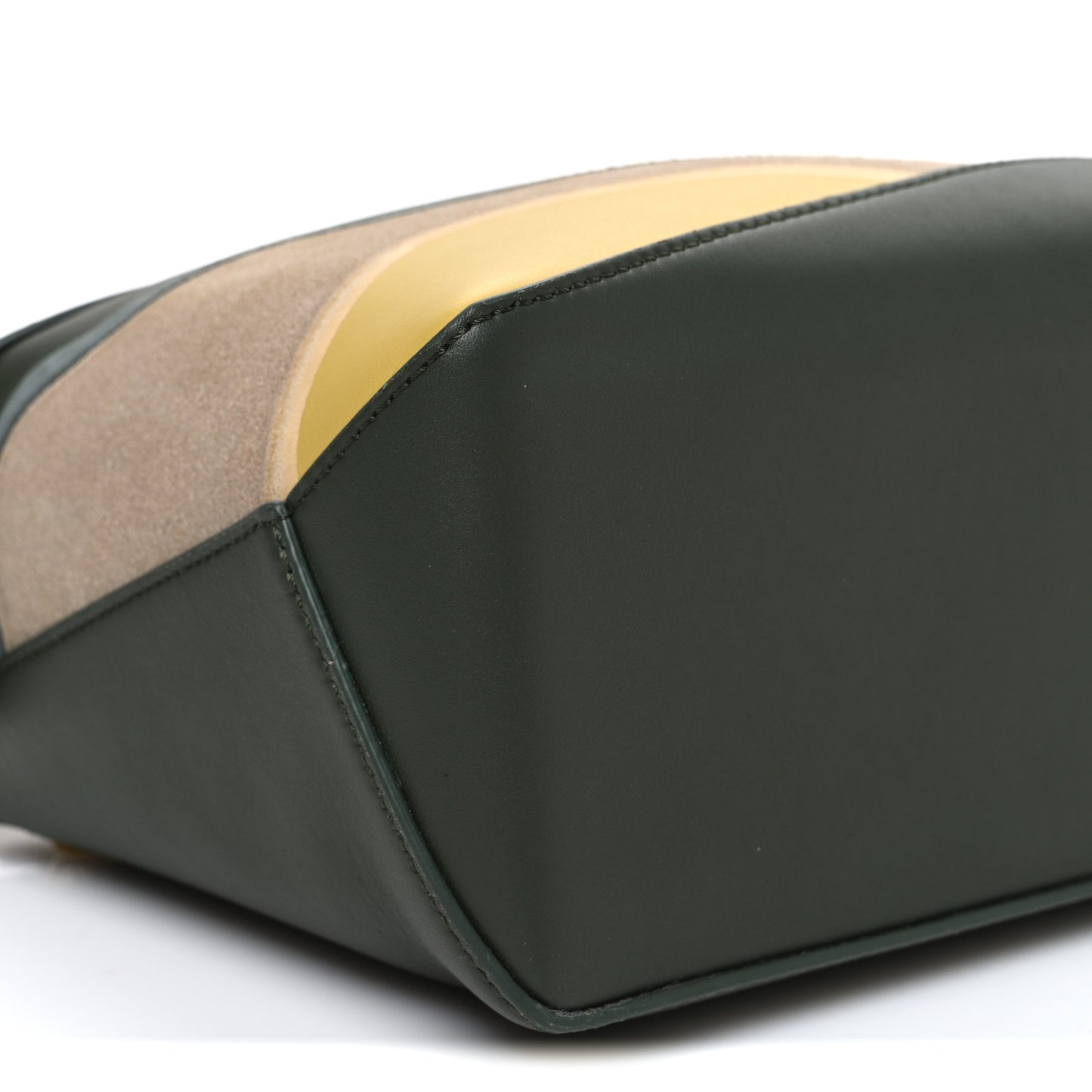 Calfskin Landscape Small Puzzle Bag Bottle Green Ochre