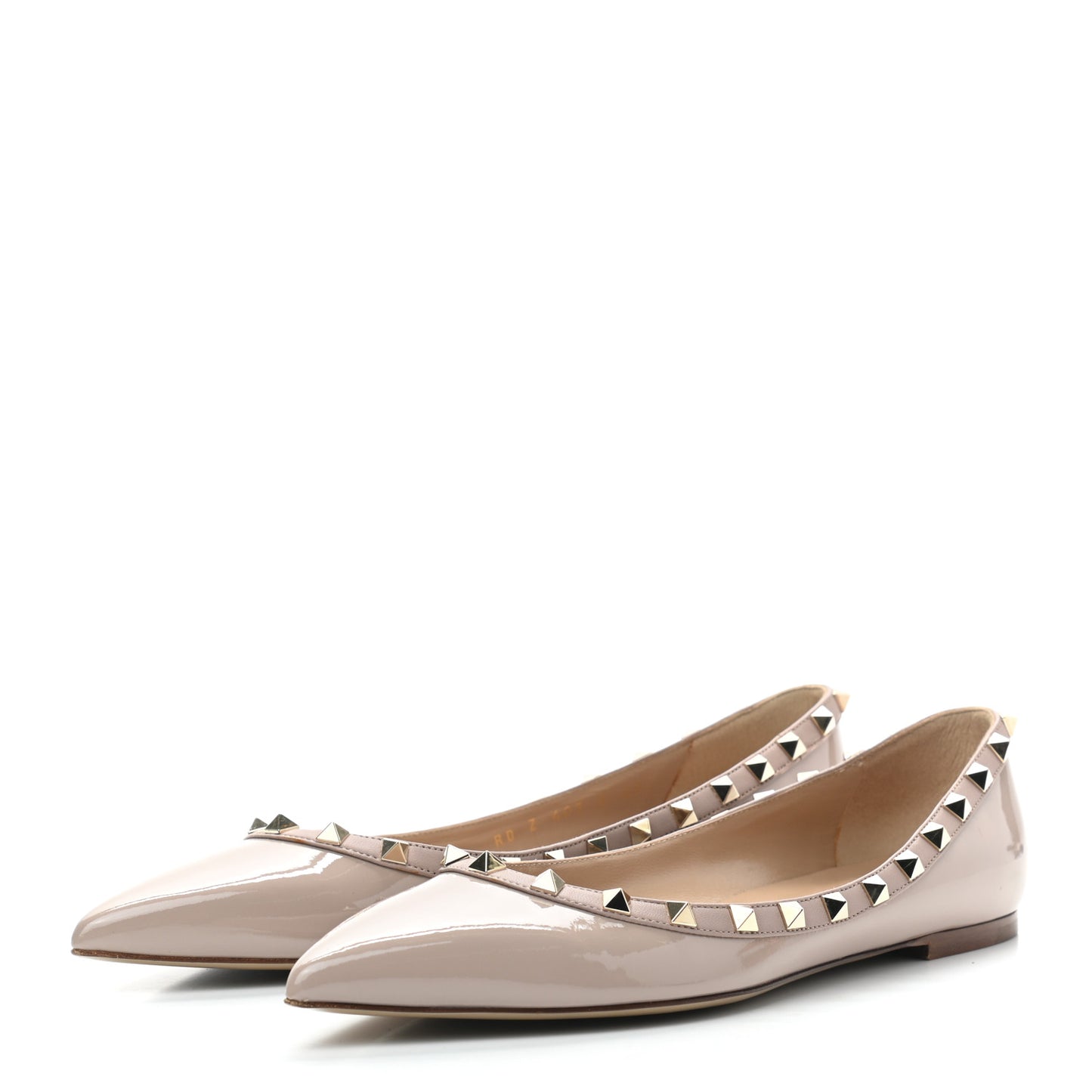 Patent Rockstud Ballerina Flats 40 Poudre
