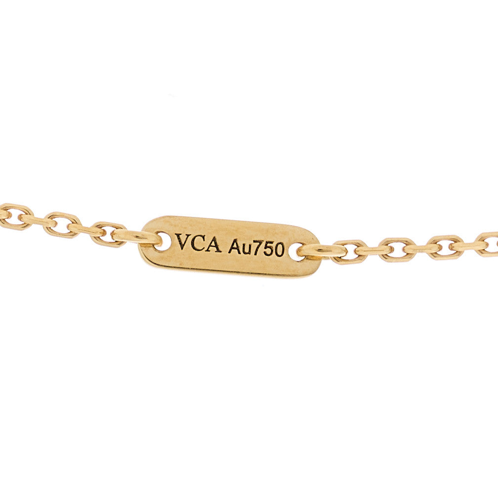 Van Cleef & Arpels 18K Yellow Gold Mother of Pearl Sweet Alhambra Pendant Necklace 5 of 5