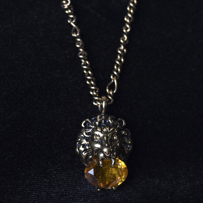Gucci Metal Brass Swarovski Lion Head Necklace Gold Yellow 3 of 6