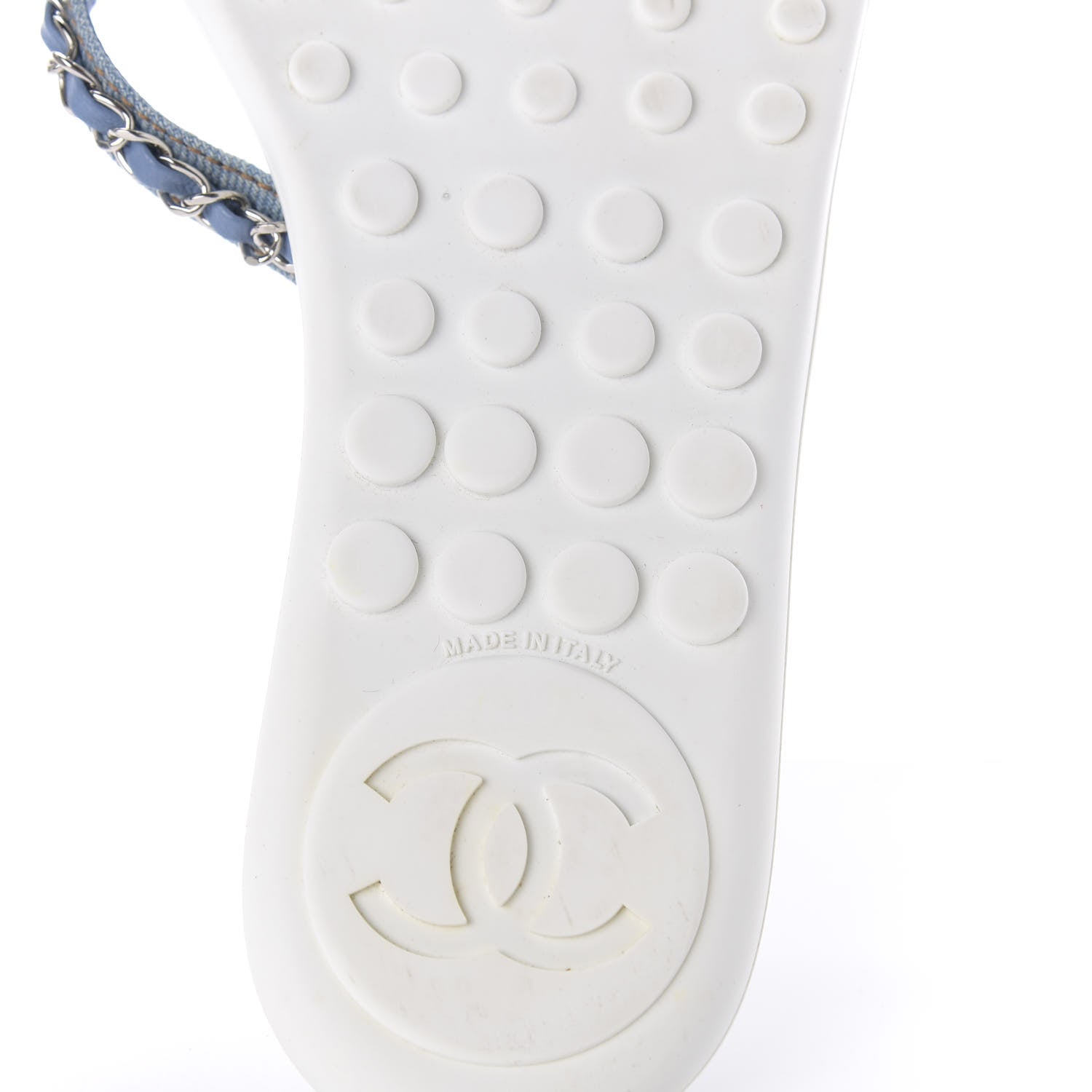Chanel Denim CC Chain Thong Sandals 39 Blue 6 of 8