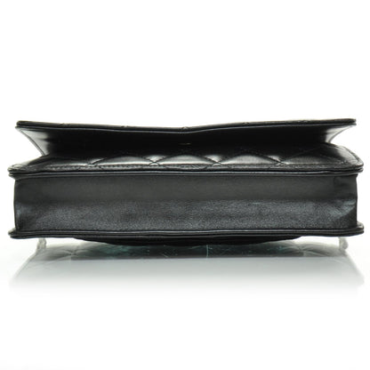 Chanel Lambskin Quilted Wallet On Chain WOC Black SHW 5 of 11