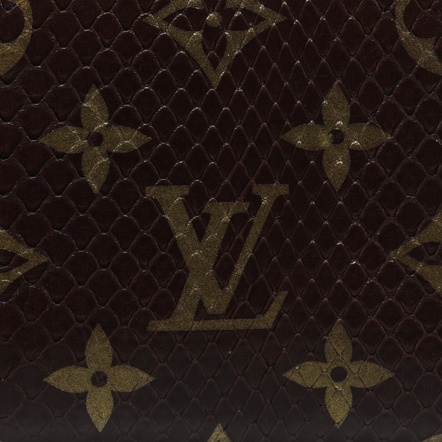 Louis Vuitton Snakeskin Monogram Zippy Padlock Coin Purse Brown 7 of 7