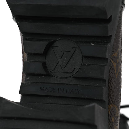 Louis Vuitton Suede Calfskin Crocodile Embossed Patent Monogram Laureate Platform Desert Boots 41 Black 7 of 8