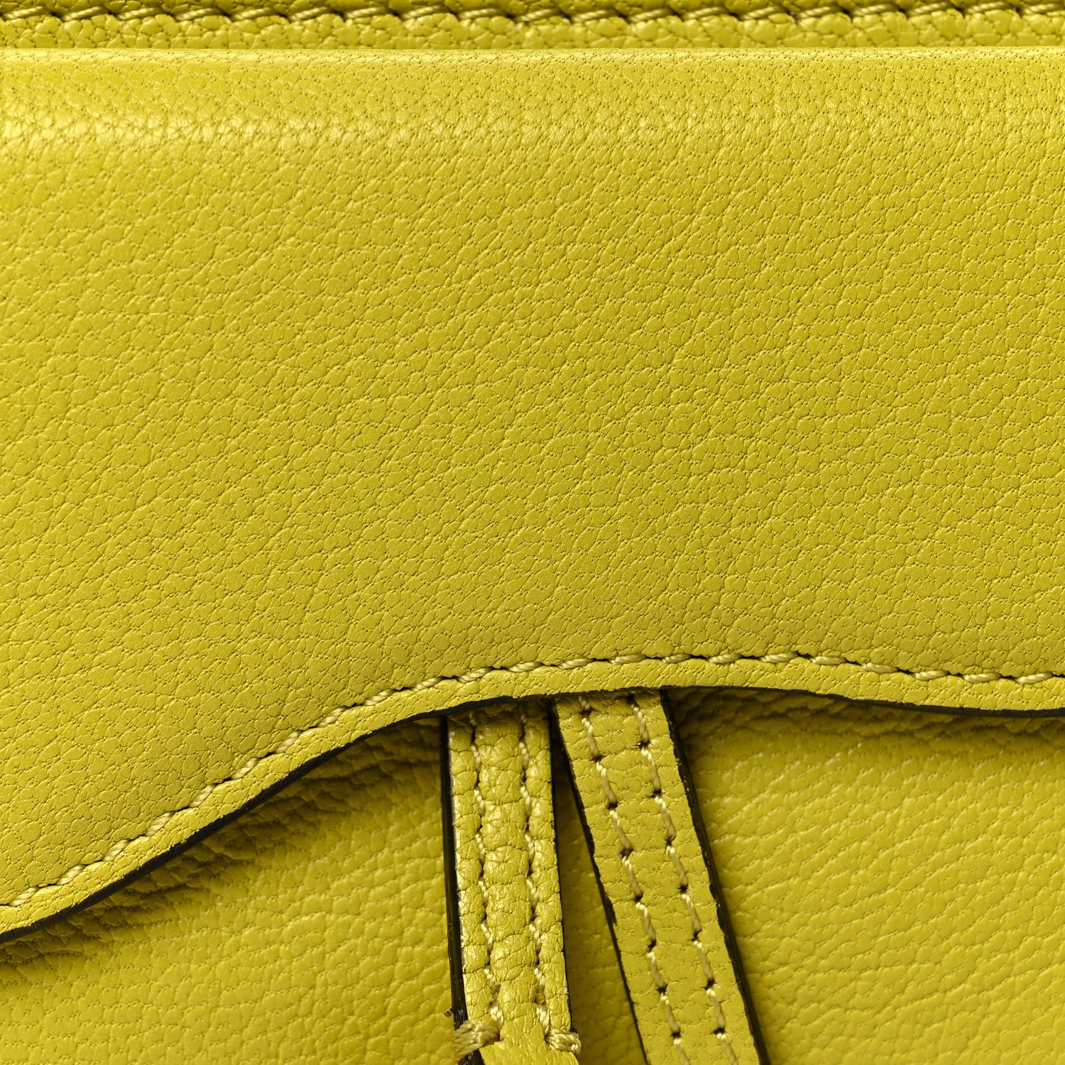 Christian Dior Goatskin Mini Saddle Shoulder Strap Pouch Lime 8 of 10