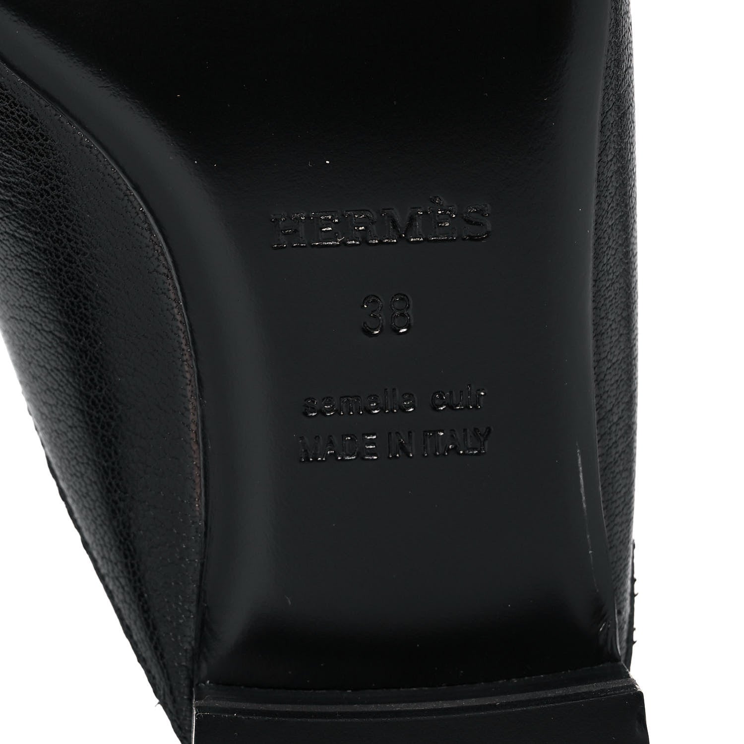 Hermes Goatskin Vincennes Mules 38 Black 6 of 9